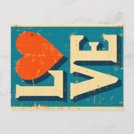 Cartão Postal De Festividades Gráficos inspirados no AMOR dos anos 60