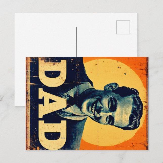 Cartão Postal De Festividades Gráficos inspirados no pai (1) 1960s (Frente/Verso)