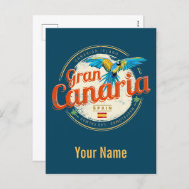 Cartão Postal De Festividades Gran Canaria Parrot Canary Islands Espanha Vintage