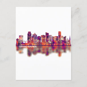 Cartão Postal De Festividades Grand Rapids Michigan Skyline
