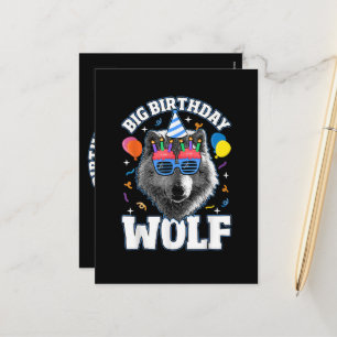 Cartão Postal De Festividades Grande Lobo de Aniversário para Lobos