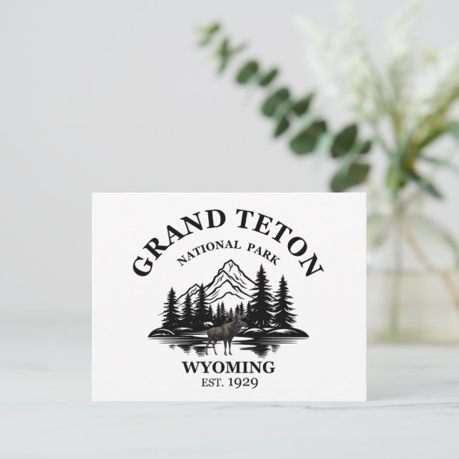 Cartão Postal De Festividades Grande Teton montanhas Parque Nacional Wyoming Hol (Em pé/Frente)