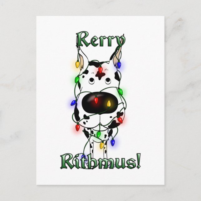 Cartão Postal De Festividades Grandes Luzes de Natal Dane (Frente)