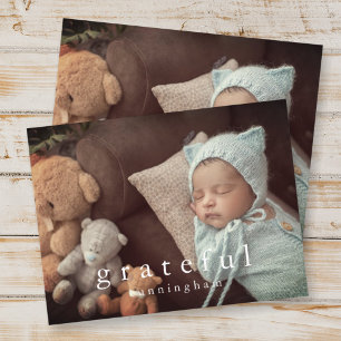 Cartão Postal De Festividades Grateful Thankand Modern Family Photo