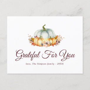 Cartão Postal De Festividades Gratidão por você dia de ação de graças