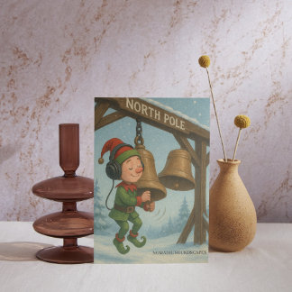 Cartão Postal De Festividades Gravação de Som no Polo Norte