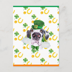 Cartão Postal De Festividades Great Dane Shamrock Dia de São Patrício
