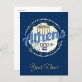 Cartão Postal De Festividades Grécia de Atenas Capital Vintage Sumvenir