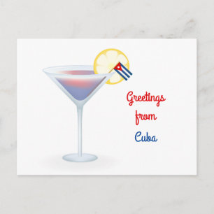Cartão Postal De Festividades Greetings From Cuba Cocktail Holiday Card