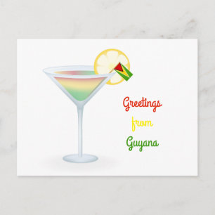 Cartão Postal De Festividades Greetings From Guyana Cocktail Holiday Card