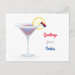 Cartão Postal De Festividades Greetings From Serbia Cocktail Holiday Postcard