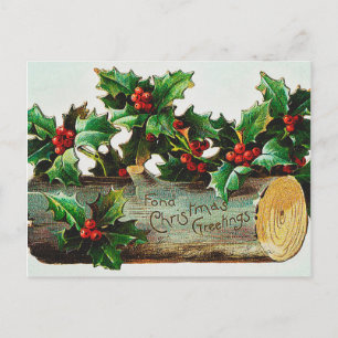 Cartão Postal De Festividades Gretings de natais vintages