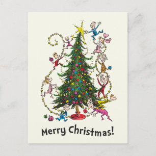 Cartão Postal De Festividades Grinch Clássico Árvore de Natal