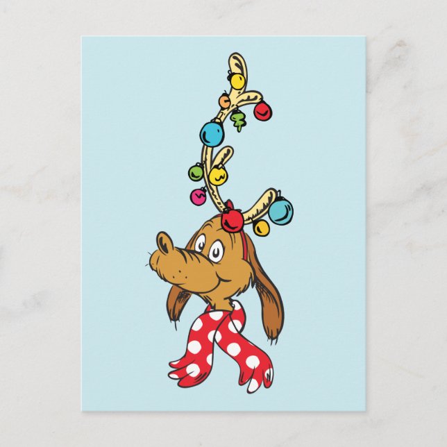Cartão Postal De Festividades Grinch Clássico | Max - Feliz Natal (Frente)