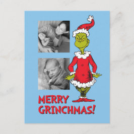 Cartão Postal De Festividades Grinch Clássico | Papai Noel
