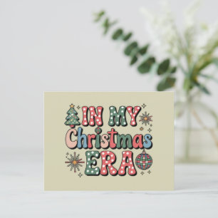 Cartão Postal De Festividades Groovy na Minha Era de Natal Professor Divertido