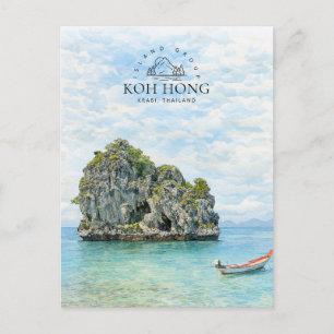 Cartão Postal De Festividades Grupo da Ilha Koh Hong Krabi Tailândia Oceano