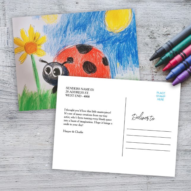 Cartão Postal De Festividades Guarda a arte infantil (Criador carregado)