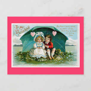 Cartão Postal De Festividades Guarda-chuva do amor
