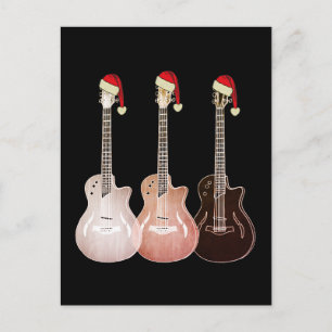 Cartão Postal De Festividades Guitarras Elétricas Vintage Retro Festivo