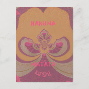 Cartão Postal De Festividades Hakuna Matata Feliz design de corações de Natal