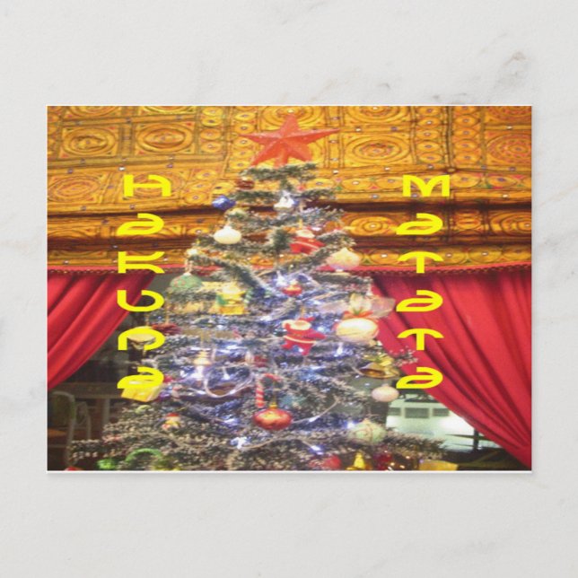 Cartão Postal De Festividades Hakuna Matata Feliz Natal e Feliz ano novo.p (Frente)