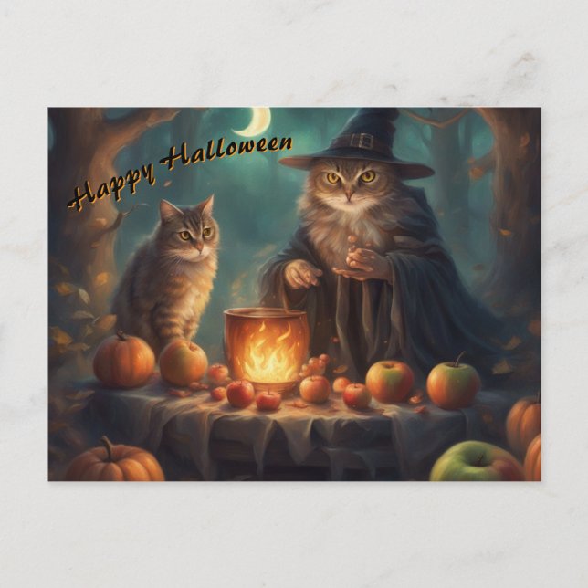 Cartão Postal De Festividades Halloween com amigos (Frente)