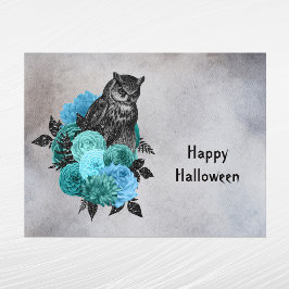 Cartão Postal De Festividades Halloween das Flores do Teal Gótico