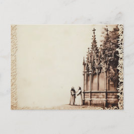 Cartão Postal De Festividades Halloween De Vinação À Igreja Gótica