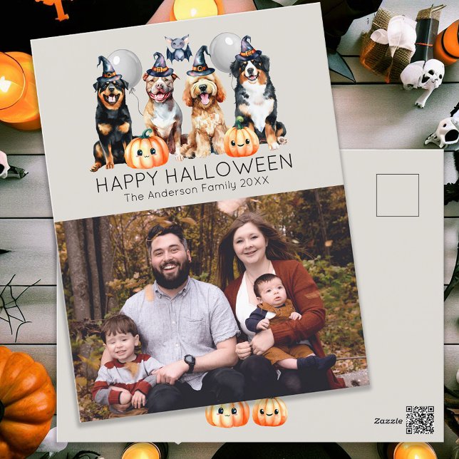 Cartão Postal De Festividades Halloween Feliz da Família (Criador carregado)
