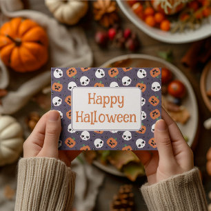 Cartão Postal De Festividades Halloween Kawaii Pattern