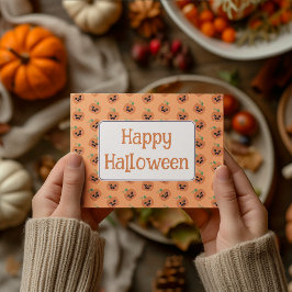 Cartão Postal De Festividades Halloween Kawaii Pumpkins