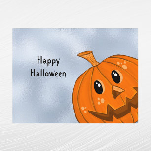 Cartão Postal De Festividades Halloween Orange Pumpkin Selfie
