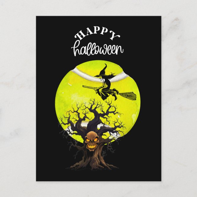 Cartão Postal De Festividades Halloween para jogador de Tênis (Frente)