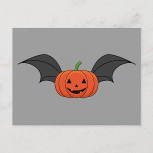 Cartão Postal De Festividades Halloween Pumpkin Bat