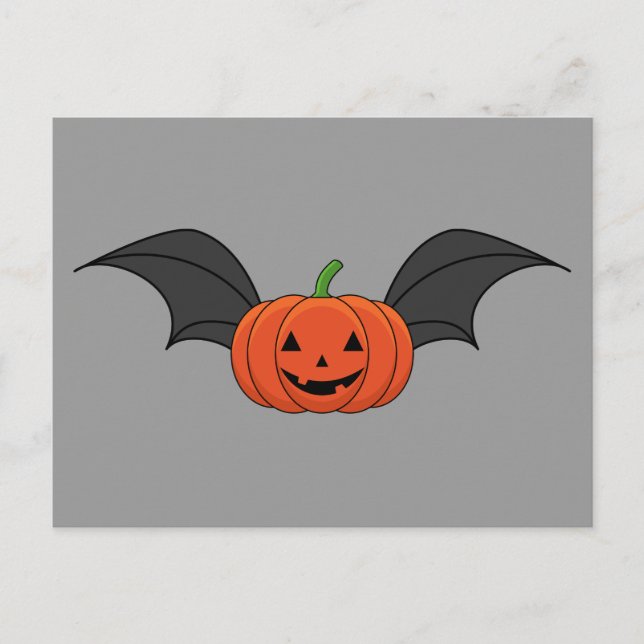 Cartão Postal De Festividades Halloween Pumpkin Bat (Frente)