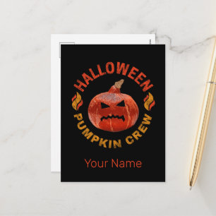 Cartão Postal De Festividades Halloween Pumpkin Face Retro Costume Ação de Graça