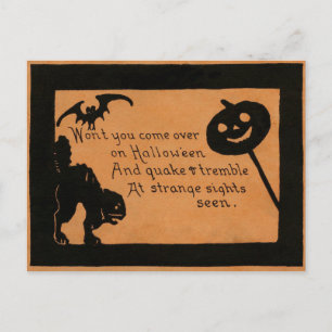 Cartão Postal De Festividades Halloween Silhouettes