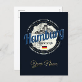 Cartão Postal De Festividades Hamburg Skyline Alemanha Vintage Holiday Souvenir