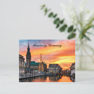 Cartão Postal De Festividades Hamburgo, Alemanha no Natal