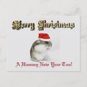 Cartão Postal De Festividades Hamster de papais noeis