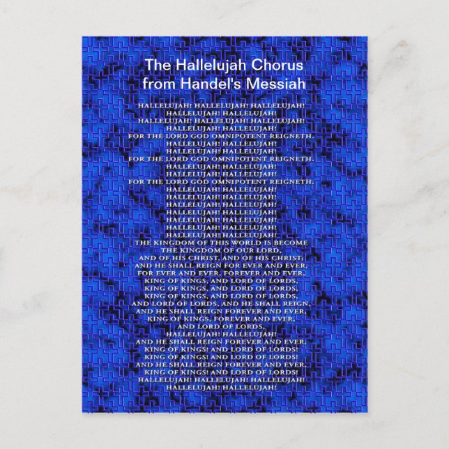 Cartão Postal De Festividades Handel Messiah Christmas (Frente)