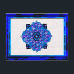 Cartão Postal De Festividades Hanukkah Mandela<br><div class="desc">Blues de todos os tons,  lilás e lavandas em forma de mandela de flores com uma estrela de seis lados no centro é uma forma excelente de celebrar Chanucá e expressar sua individualidade ao mesmo tempo.</div>