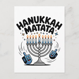 Cartão Postal De Festividades Hanukkah Matata Hanukkah Judaico Engraçado