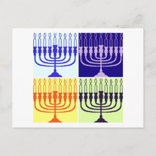 Cartão Postal De Festividades Hanukkah Menorah