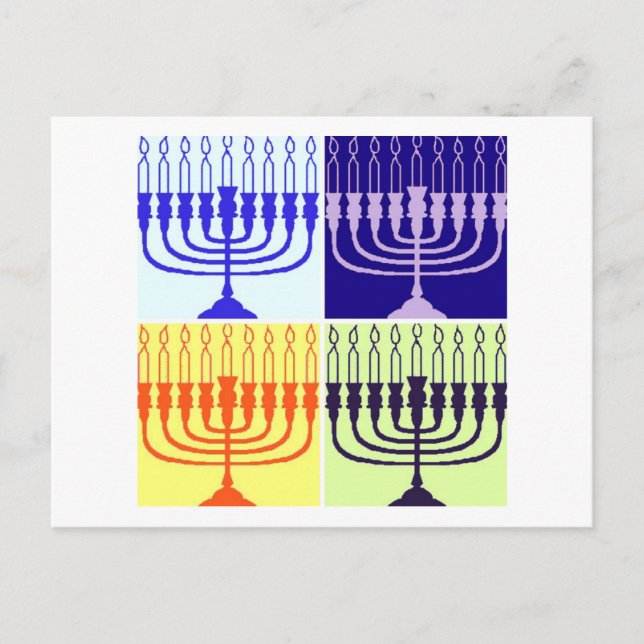 Cartão Postal De Festividades Hanukkah Menorah (Frente)