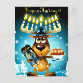 Cartão Postal De Festividades Hanukkah Reindeer
