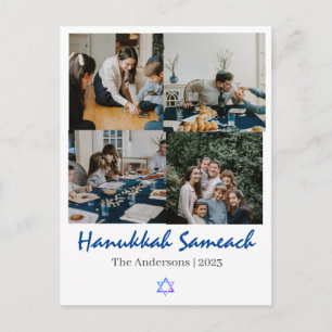 Cartão Postal De Festividades hanukkah sameach Foto da família Hanukkah Collag