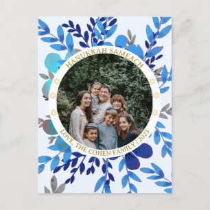 Cartão Postal De Festividades Hanukkah Sameach Foto simples da família Hanukka
