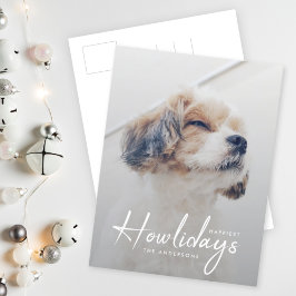 Cartão Postal De Festividades Happiest Howlidays | Mínimo de Natal para o Cão